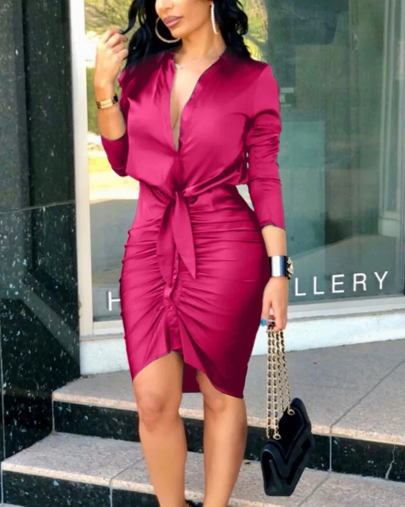 Velvet V-Neck Glam Dress