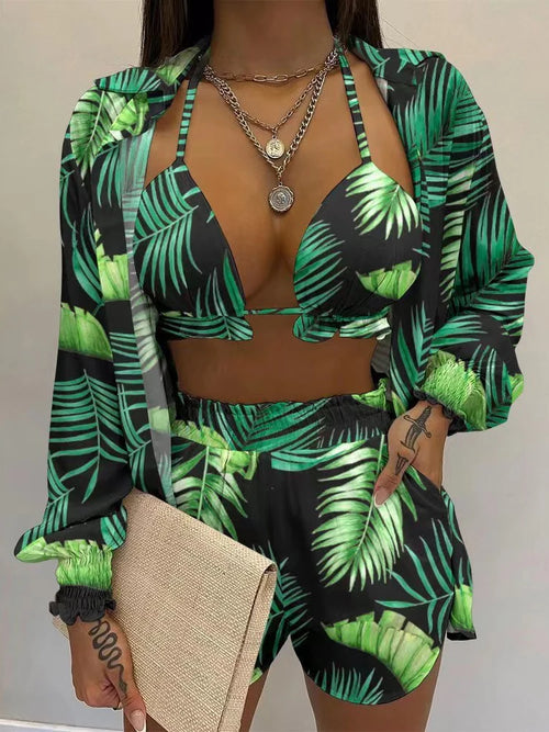 TropicalGlow Lace-Up Set