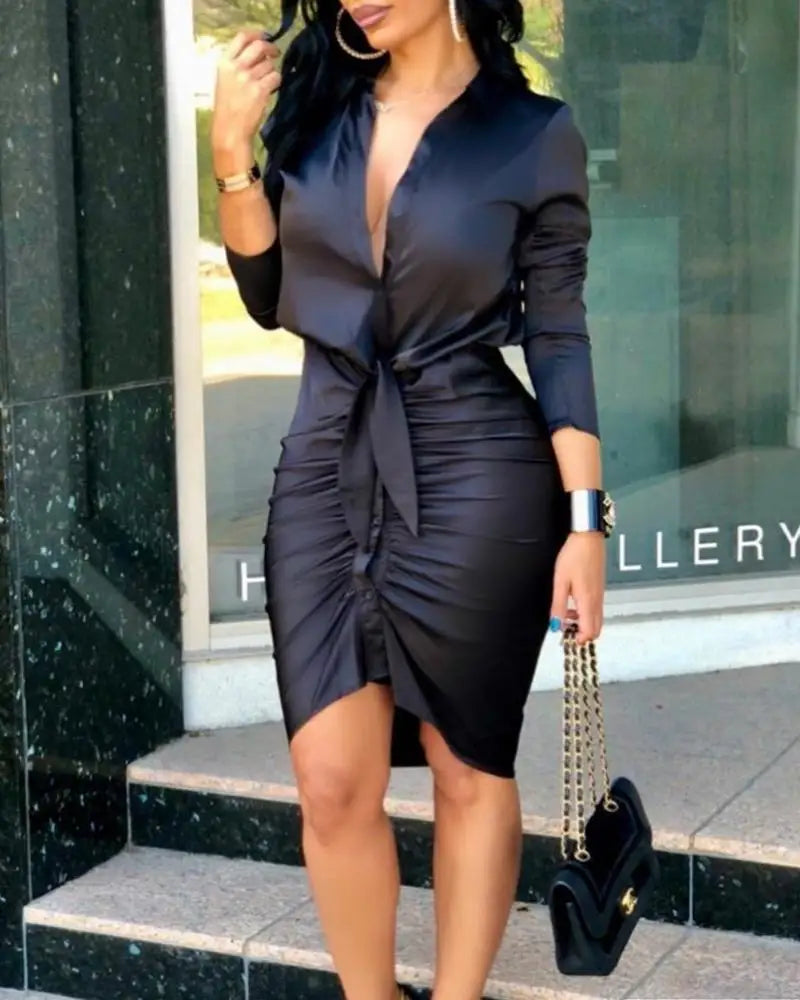 Velvet V-Neck Glam Dress