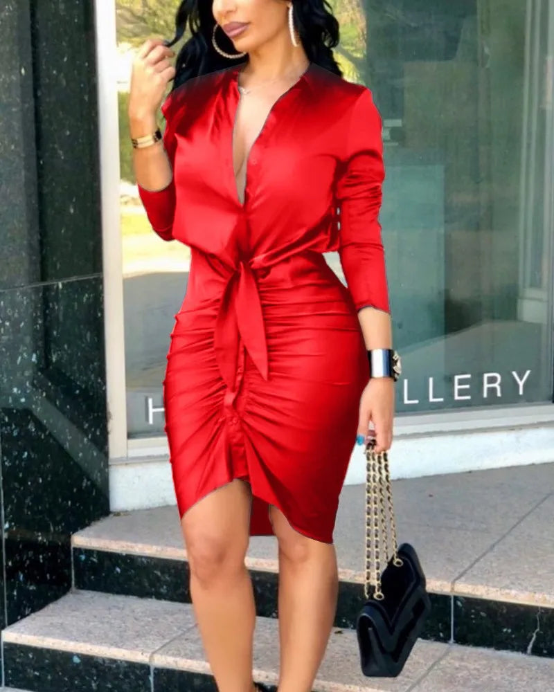 Velvet V-Neck Glam Dress