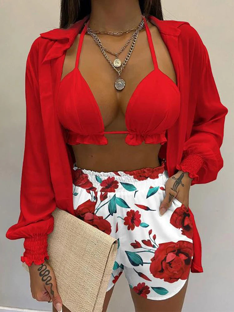 TropicalGlow Lace-Up Set