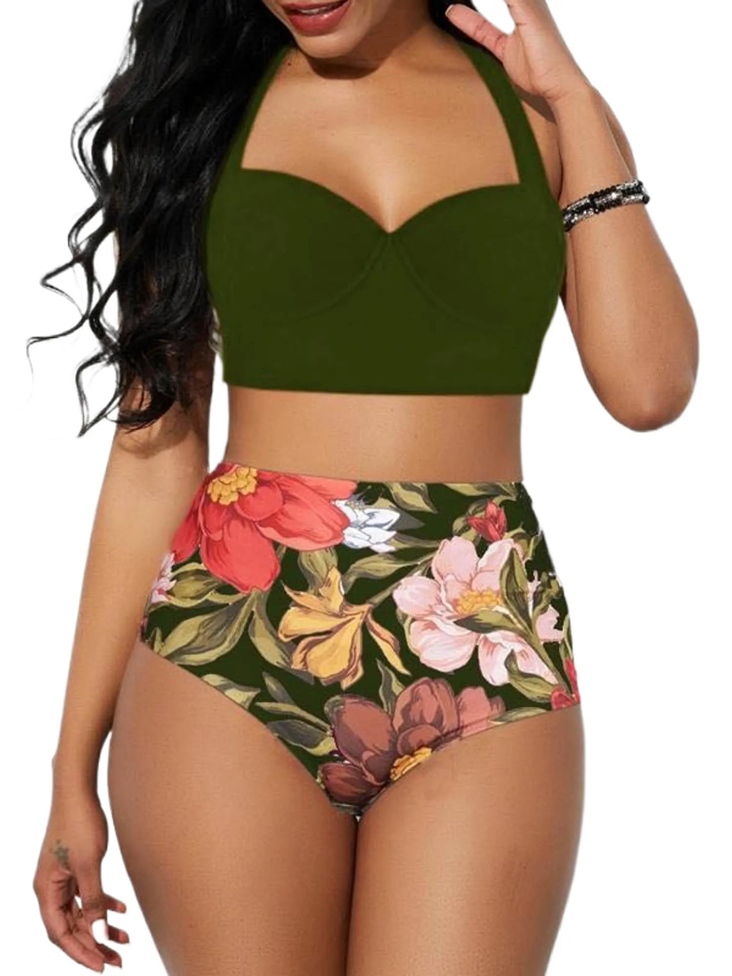 LuxeWave Floral Push-Up Bikini